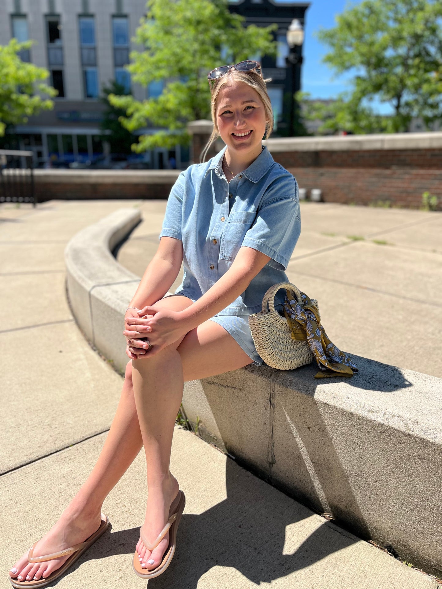 Coastal Blue Button Up