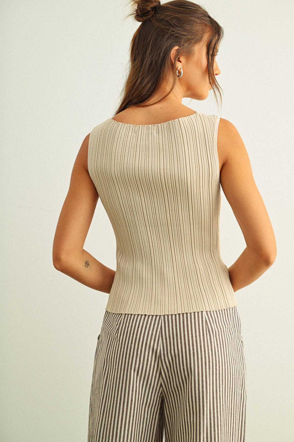 VISCOSE RIBBED KNITTED TOP