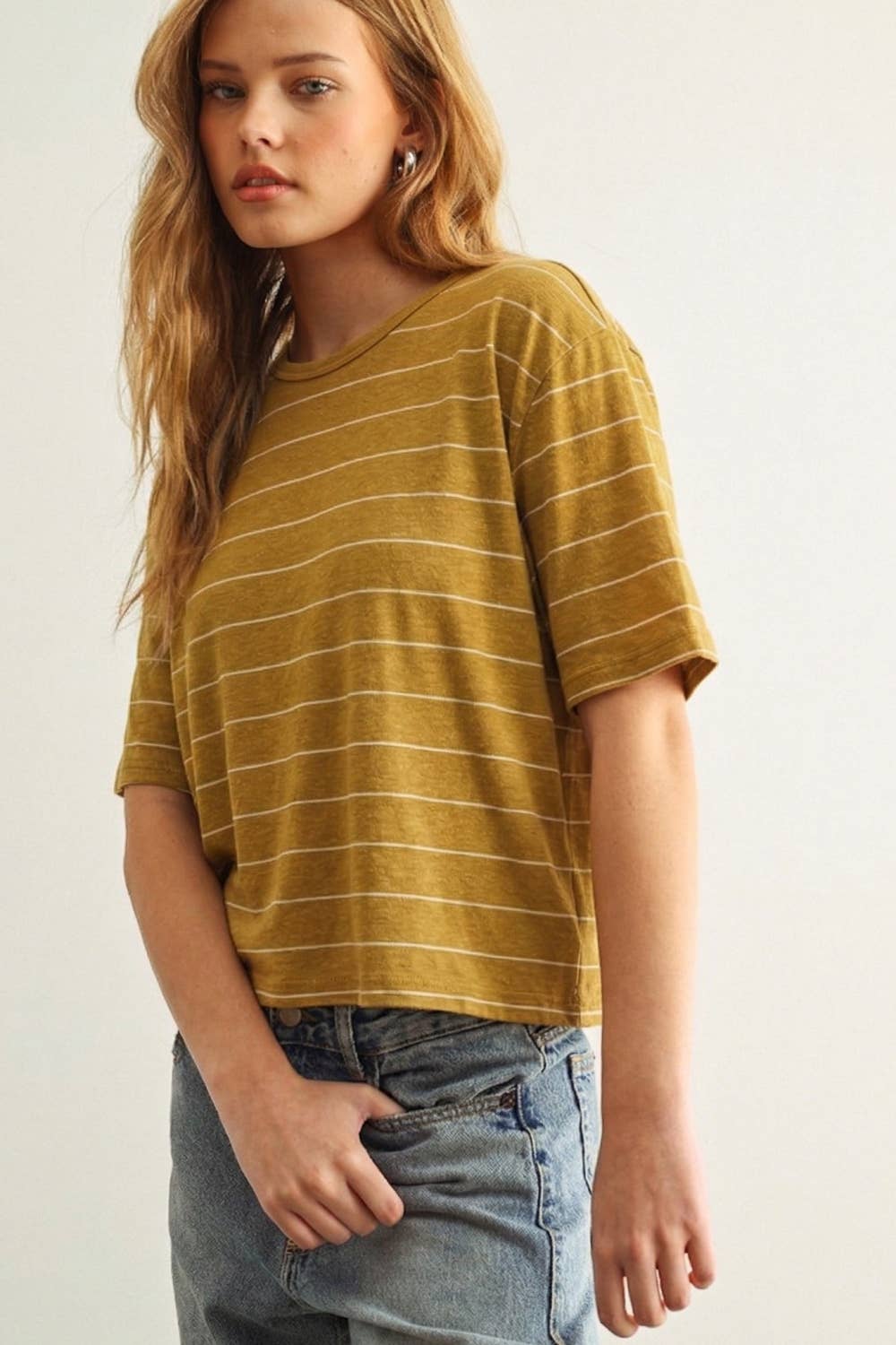 Stripe Cotton Linen Top