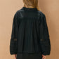 Eyelet Bubble Sleeve Blouse