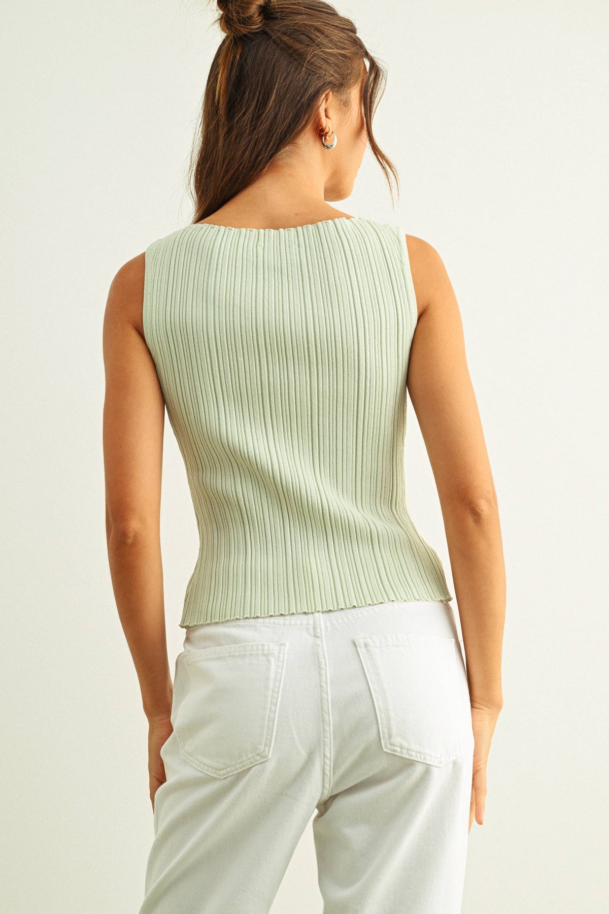 VISCOSE RIBBED KNITTED TOP