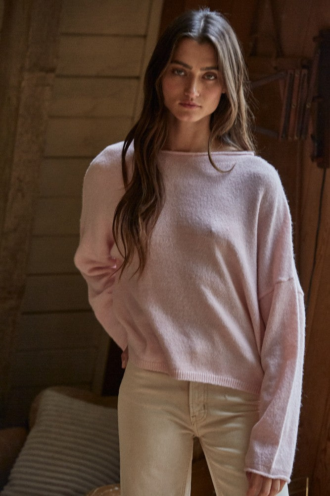 Rolled Neck Pullover Sweater