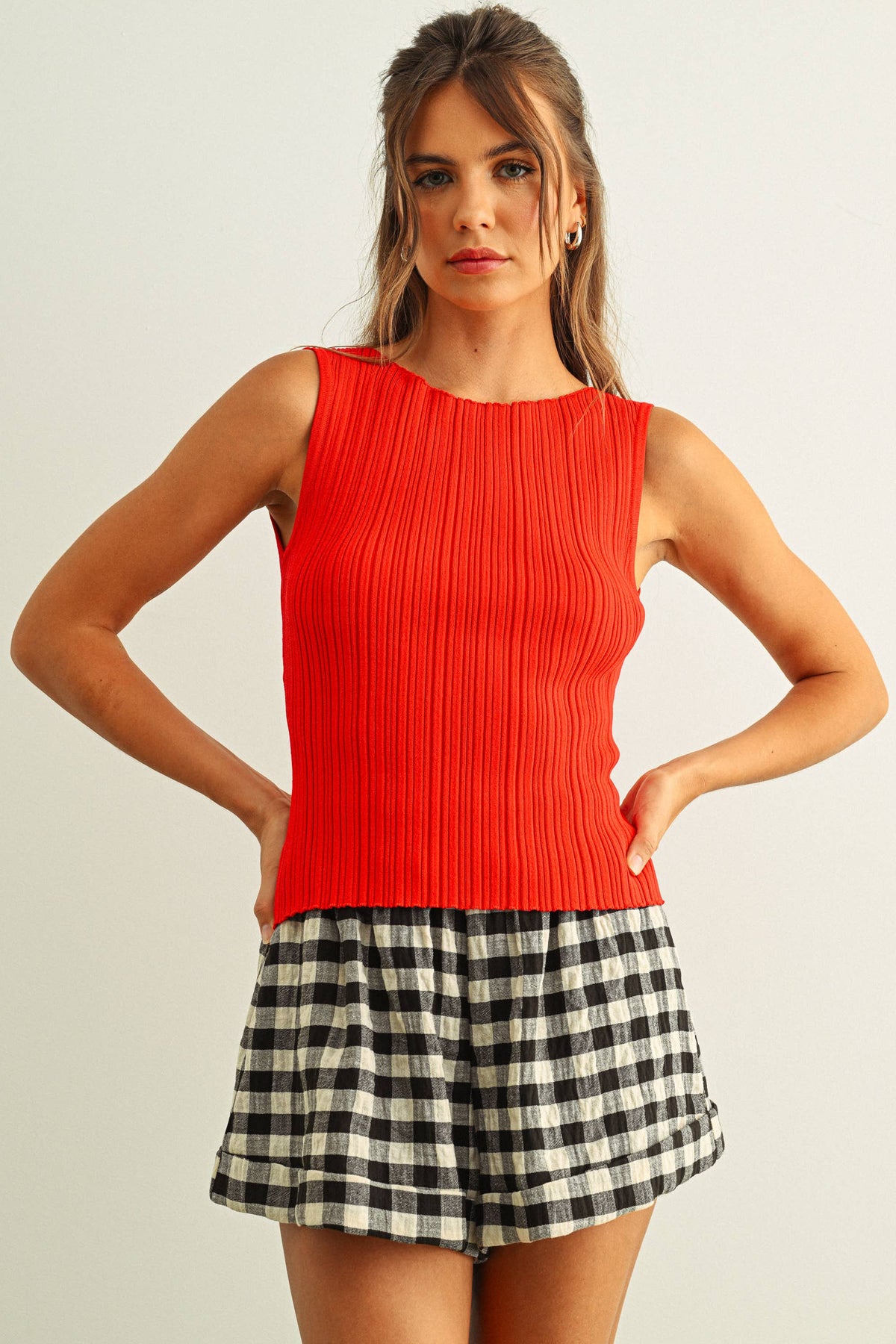 VISCOSE RIBBED KNITTED TOP