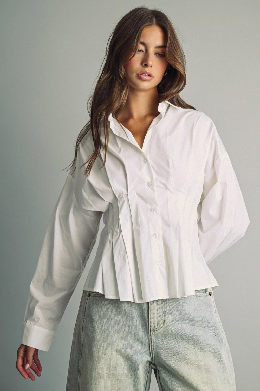 Pintuck Structured Blouse