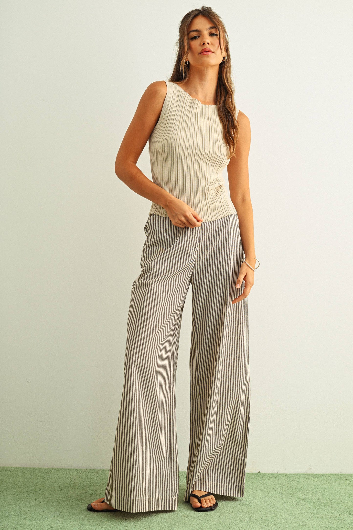 VISCOSE RIBBED KNITTED TOP