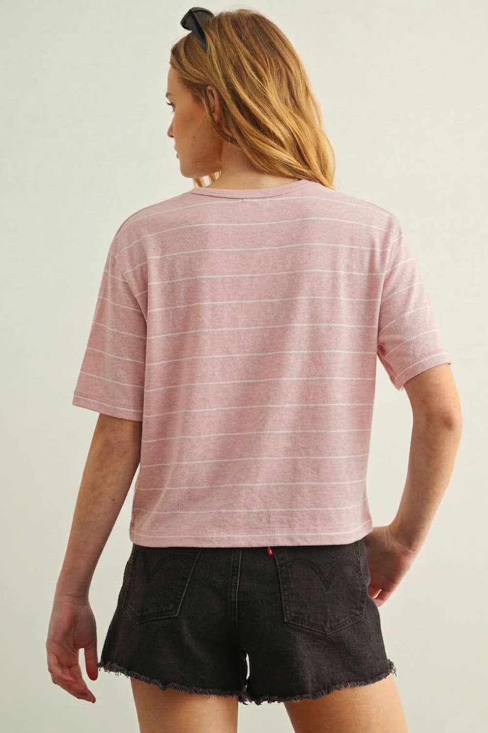 Stripe Cotton Linen Top