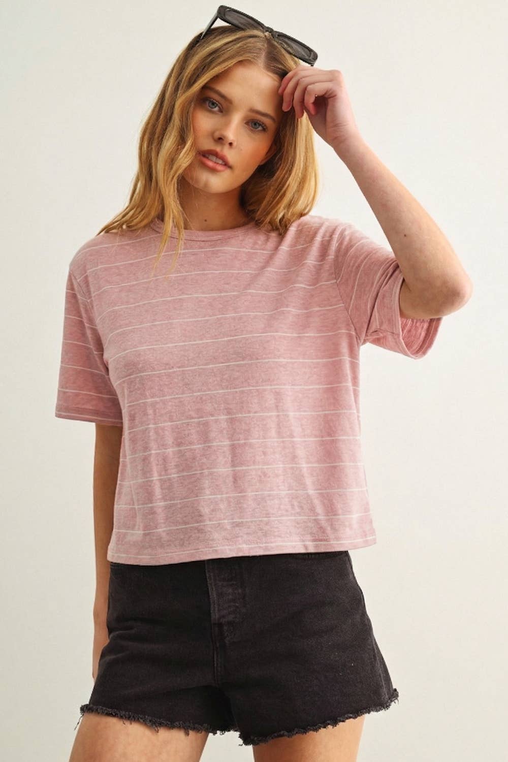 Stripe Cotton Linen Top