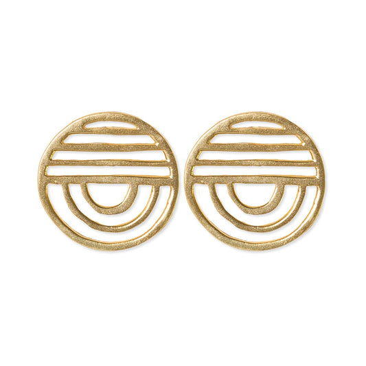 Coco Lines & Rainbow Rounded Post Earrings