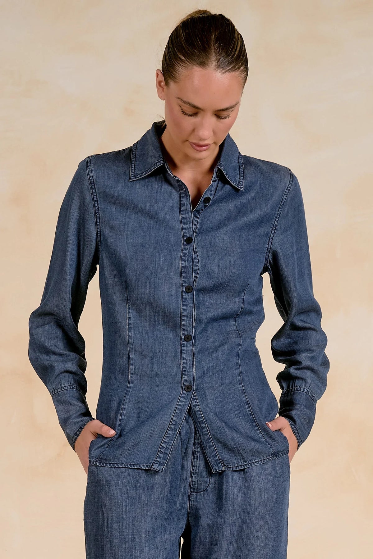 Denim Cinch Top