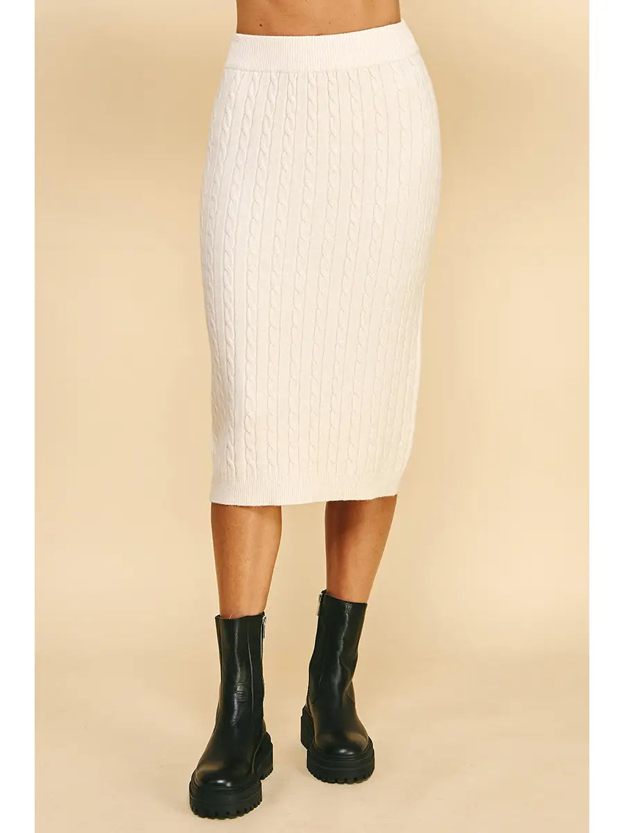 Cable Knit Sweater Skirt