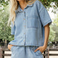 Coastal Blue Button Up