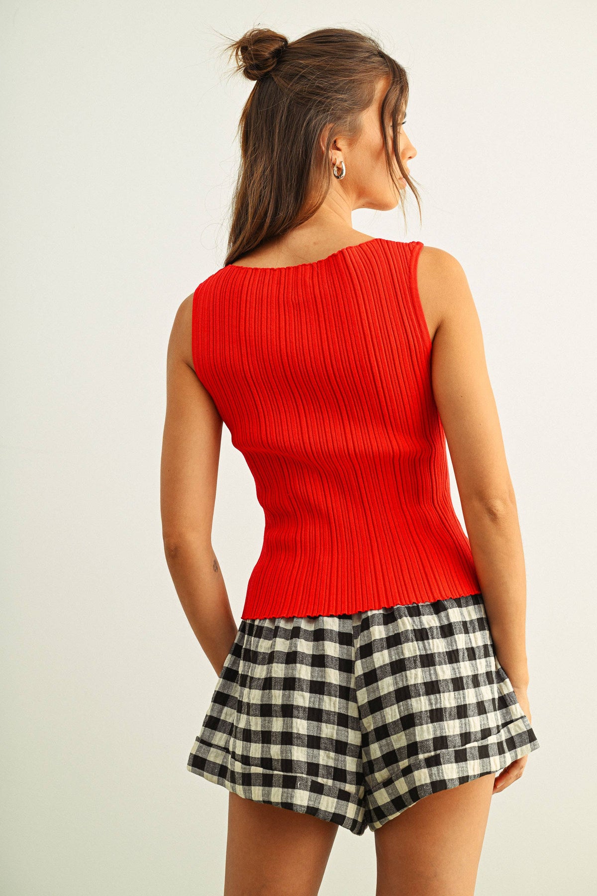 VISCOSE RIBBED KNITTED TOP