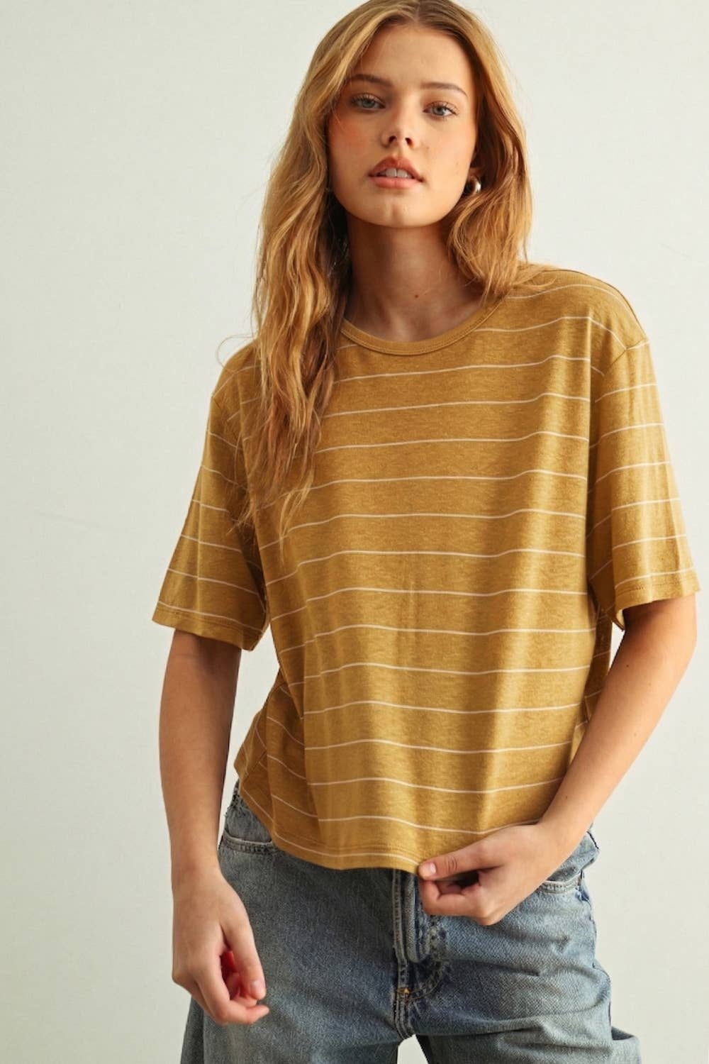 Stripe Cotton Linen Top