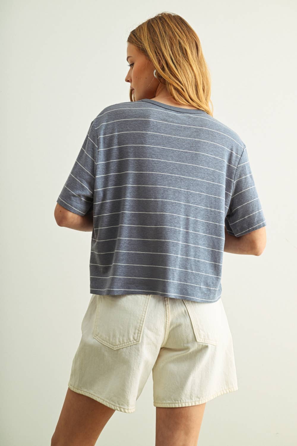 Stripe Cotton Linen Top