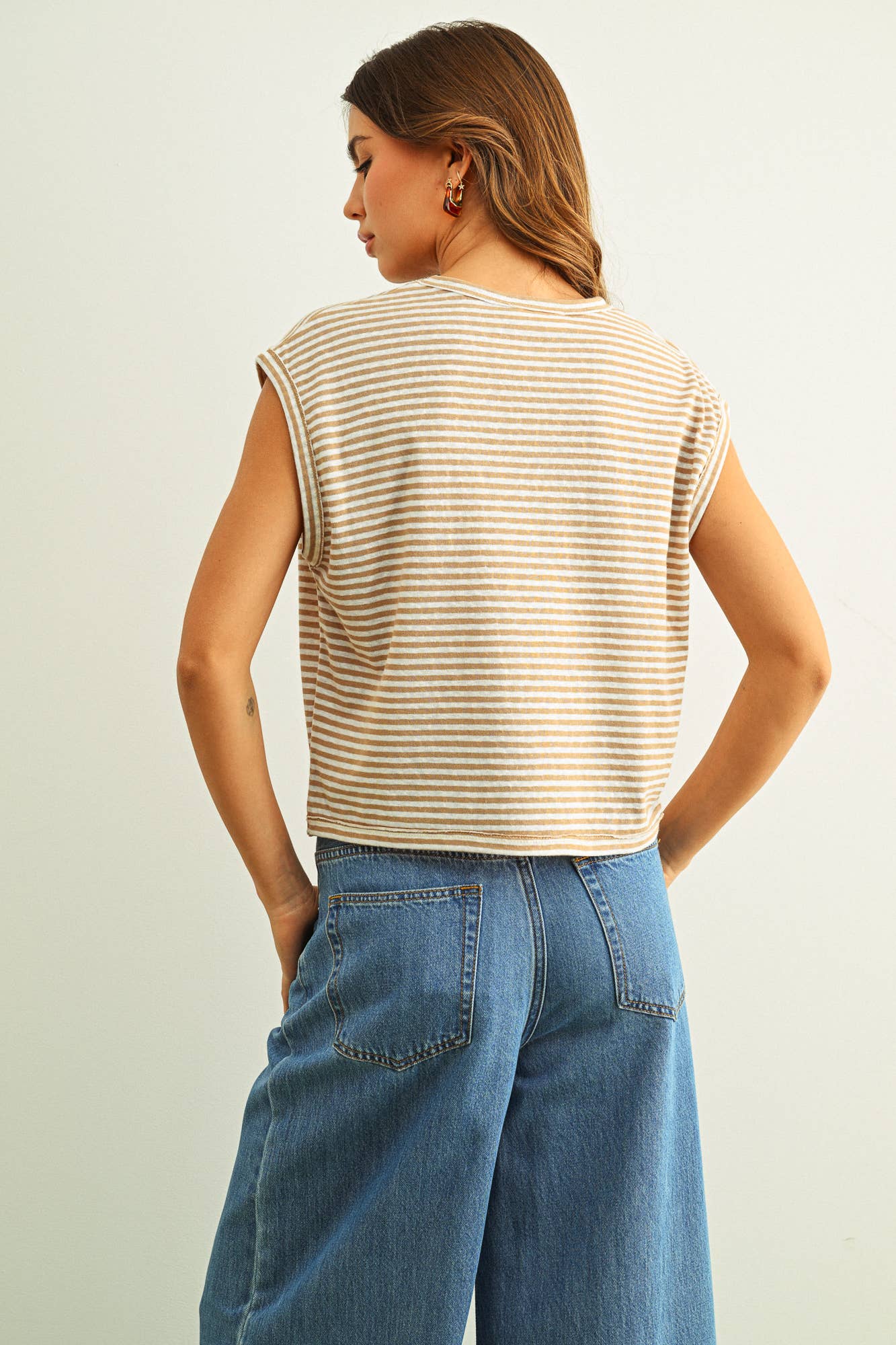 STRIPE PATTERN SLUB TOP