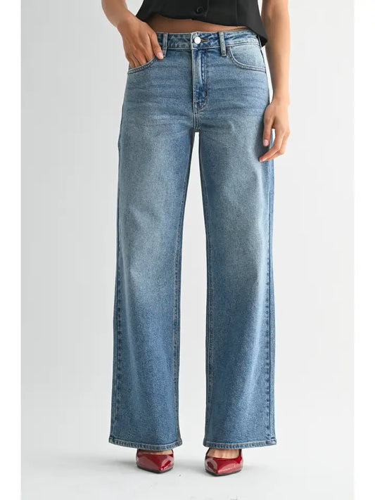 High Rise Full Length Straight Leg Jean