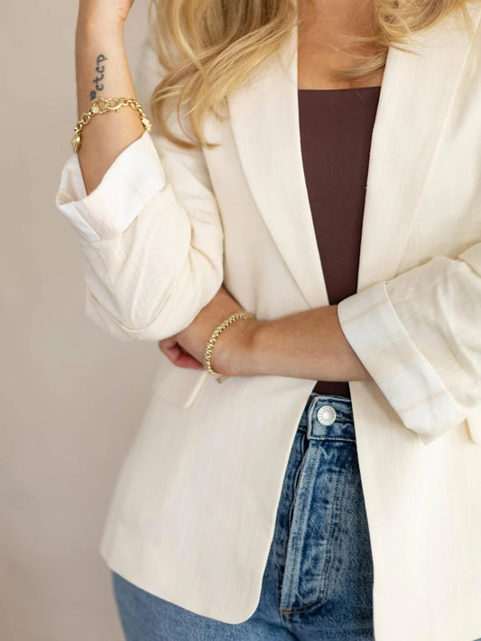 Cinched Sleeve Blazer